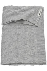 Meyco Cot Bed Blanket Biological Diamond - Grey Melange - 100x150cm - Mari Kali Stores Cyprus
